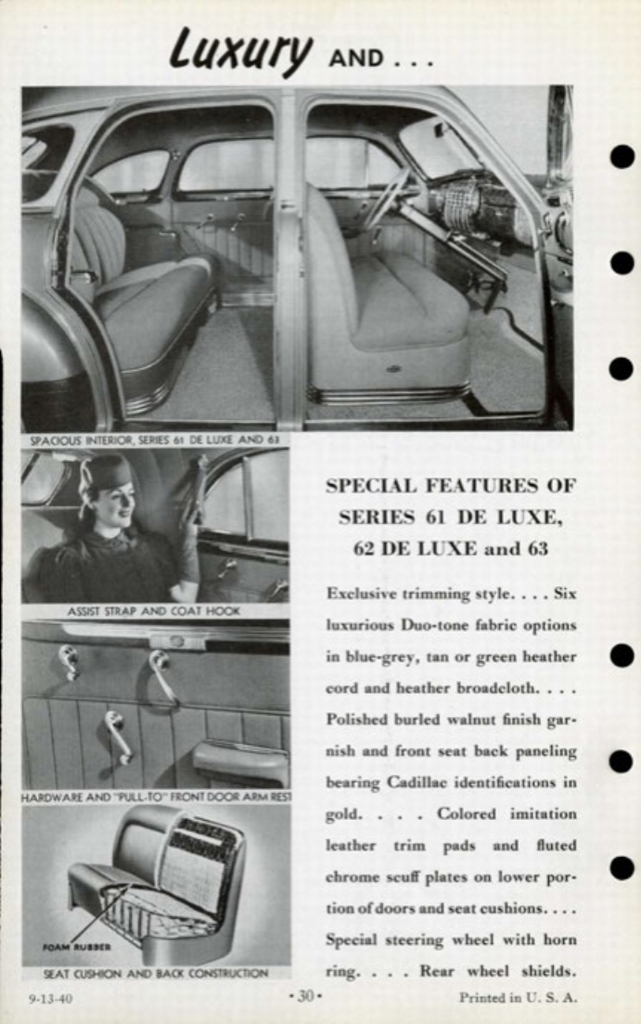 1941 Cadillac Salesmans Data Book Page 83